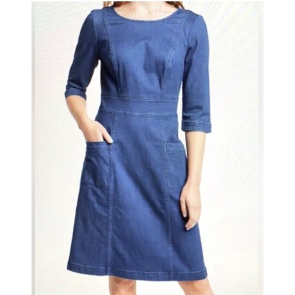 Boden Blue Asymmetrical Denim Dress 8L
